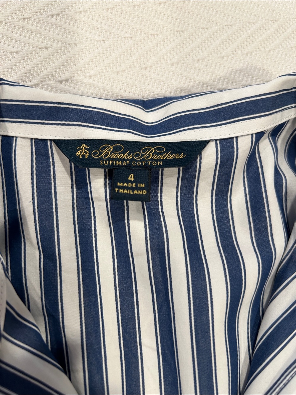 NWOT Brooks Brothers Nautical Blue and White Striped Shirt Dress. - Picture 2 of 5